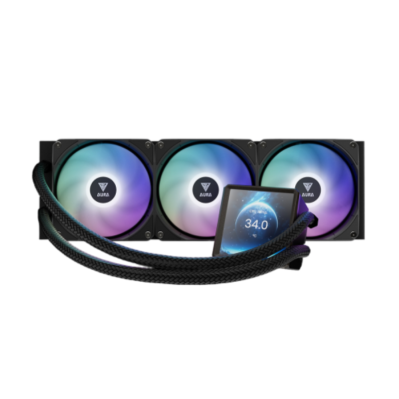 Gamdias AURA GL360 LCD ARGB All-in-One Liquid CPU Cooler with LCD Display